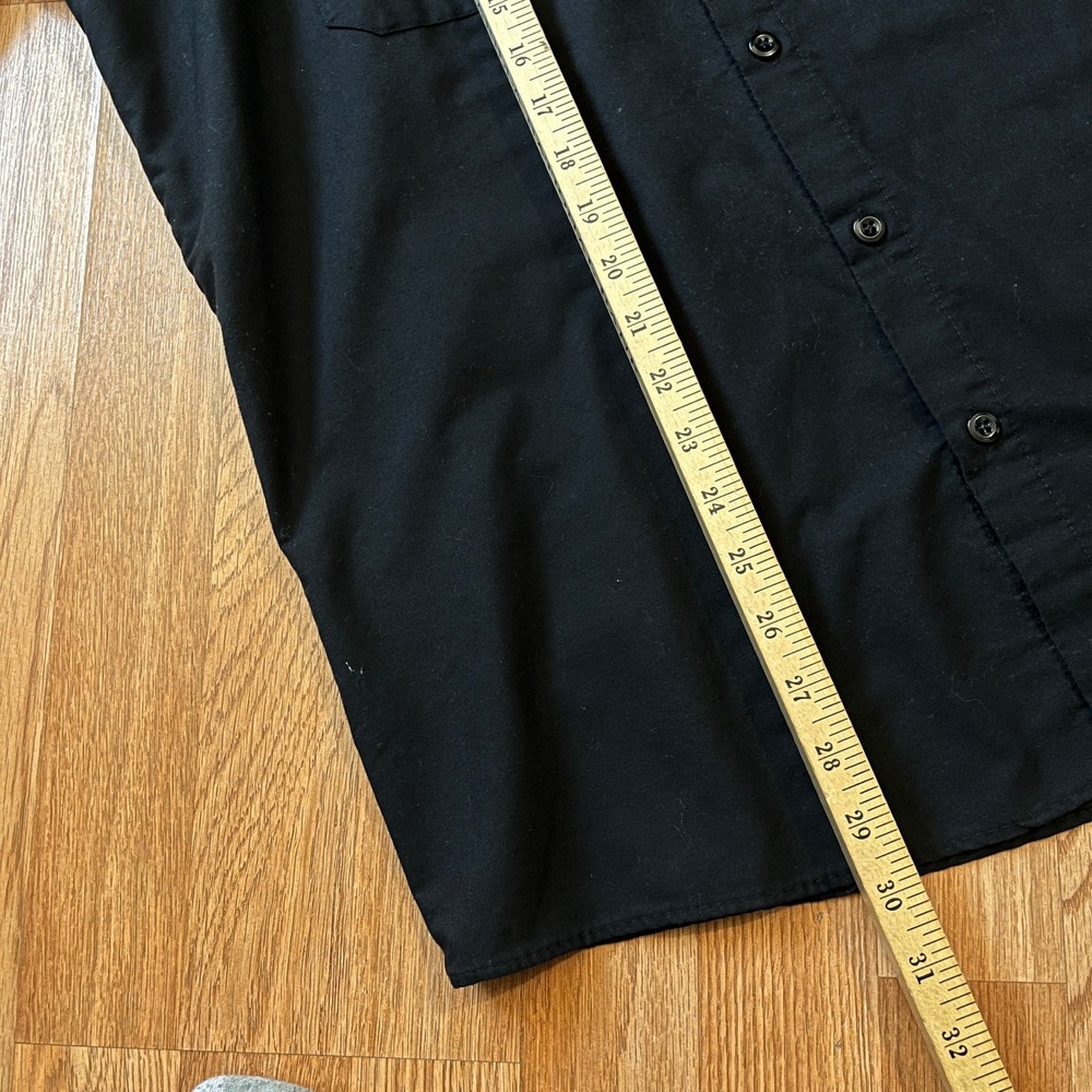 Slikster Y2K Black Work Shirt Spade Skeleton Ribcage VTG Short Sleeve L USA - Picture 5 of 5